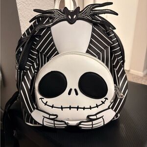 Jack Skellington Loungefly Black and White Striped Backpack